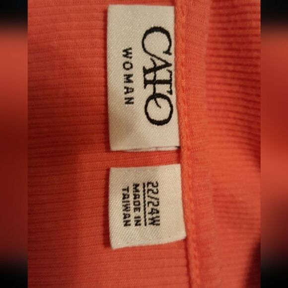#446 CATO Orange Top with Embroidered butterfly,Sz. 3X - Picture 4 of 6